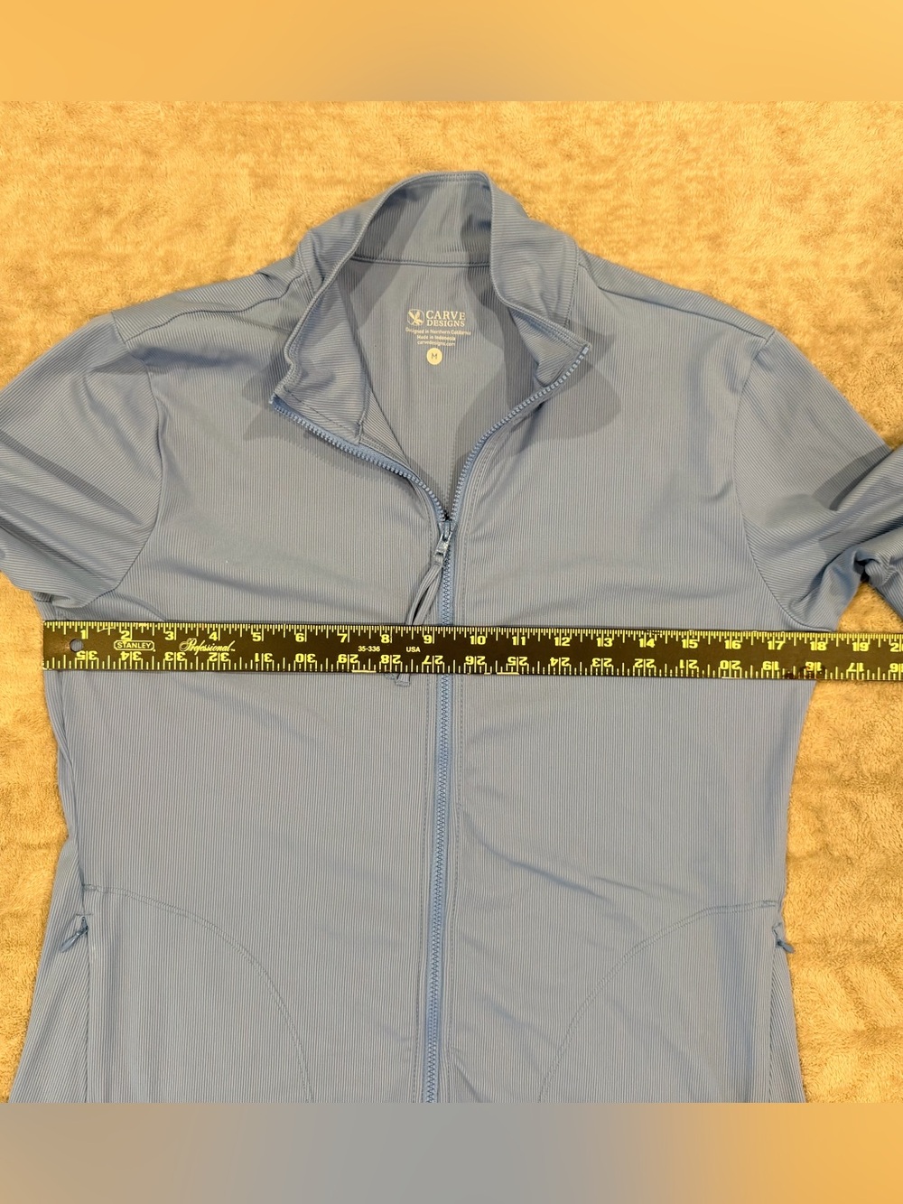 Carve Designs Blue Full Zip Athleisure Jacket Activewear Running Top Size M - Picture 6 of 7